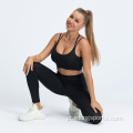 Venda quente yoga terno esporte desgaste personalizado logotipo mulheres yoga conjunto sem emenda alta cintura cintura roupa de yoga mulheres conjuntos